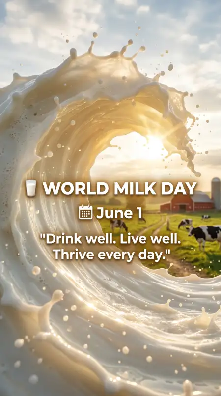 World Milk Day Poster With Inspirational Quote - Free World Milk Day Poster Download
