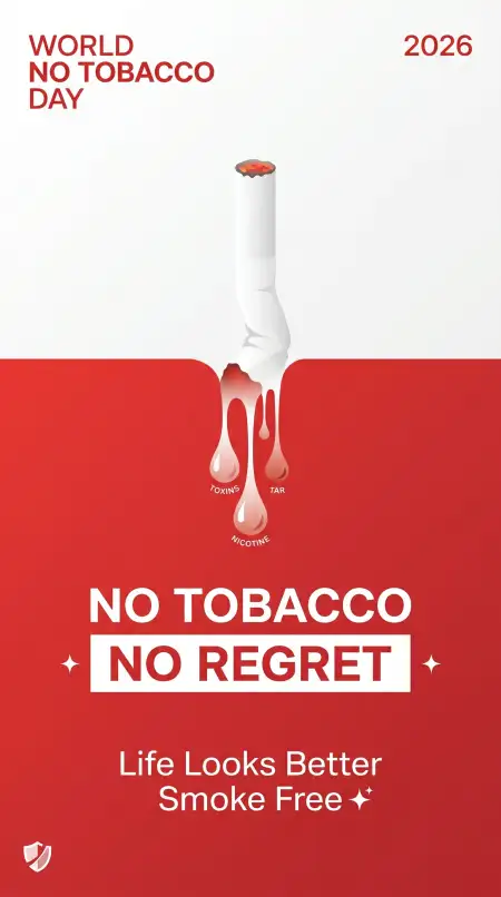 World No Tobacco Day 2026 Minimal Poster Template - Free World No Tobacco Day 2026 Download