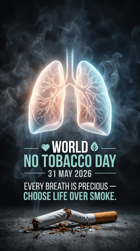 World No Tobacco Day 2026 Professional Social Media Poster - Free World No Tobacco Day 2026 Download