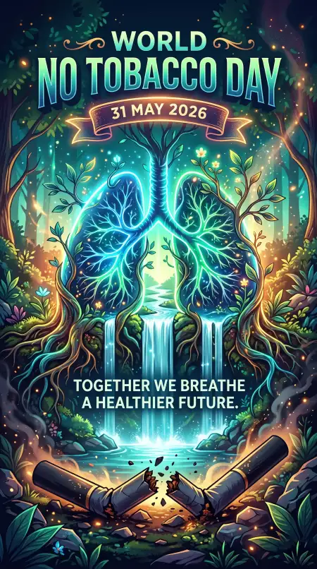 World No Tobacco Day 2026 Public Health Awareness Poster - Free World No Tobacco Day 2026 Download
