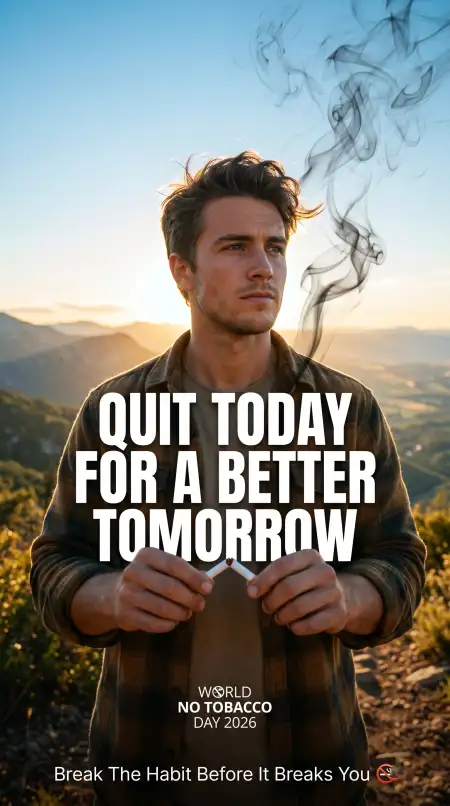 World No Tobacco Day 2026 Quit Smoking Quotes - Free World No Tobacco Day 2026 Download
