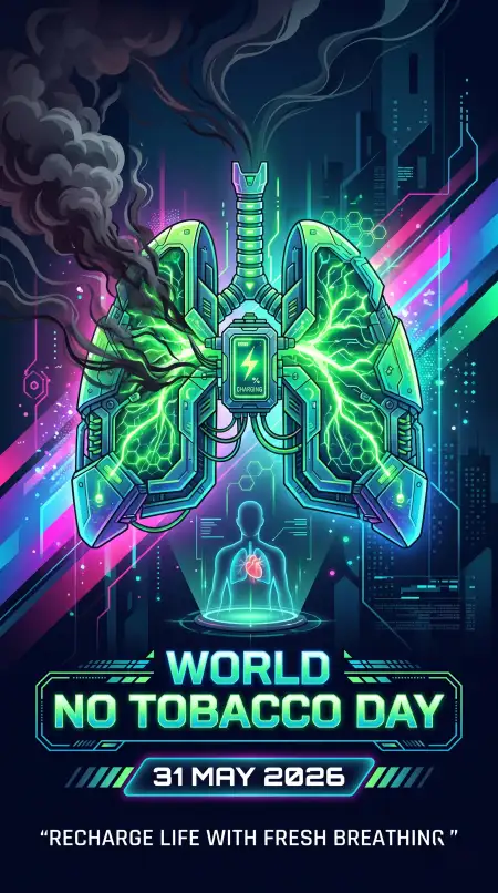World No Tobacco Day 2026 Stylish Typography Poster - Free World No Tobacco Day 2026 Download