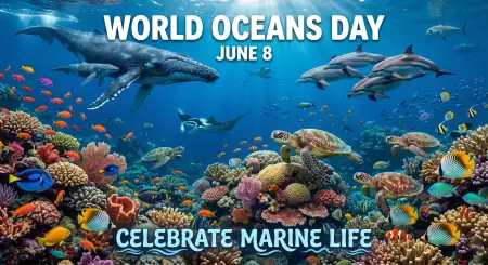 World Oceans Day Marine Life Social Media Post - Free World Oceans Day Social Media Post Download