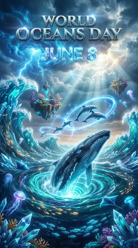 World Oceans Day Ocean Conservation Post - Free World Oceans Day Social Media Post Download