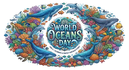 World Oceans Day Png Colorful Ocean Artwork - Free World Oceans Day Png Download