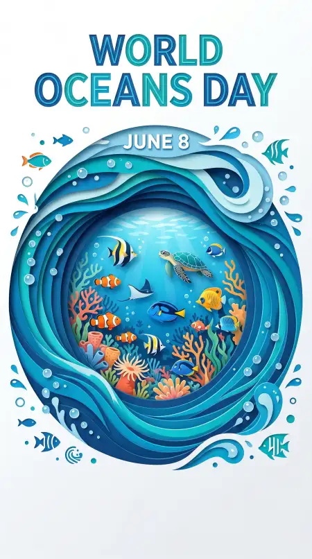 World Oceans Day Sea Conservation Social Media Graphics - Free World Oceans Day Social Media Post Download