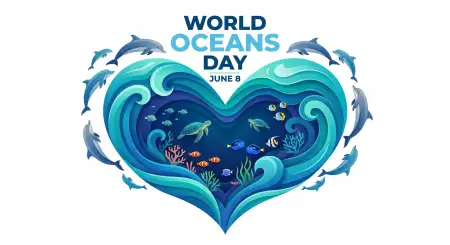World Oceans Day Social Media Post Featuring Fish Schools - Free World Oceans Day Social Media Post Download