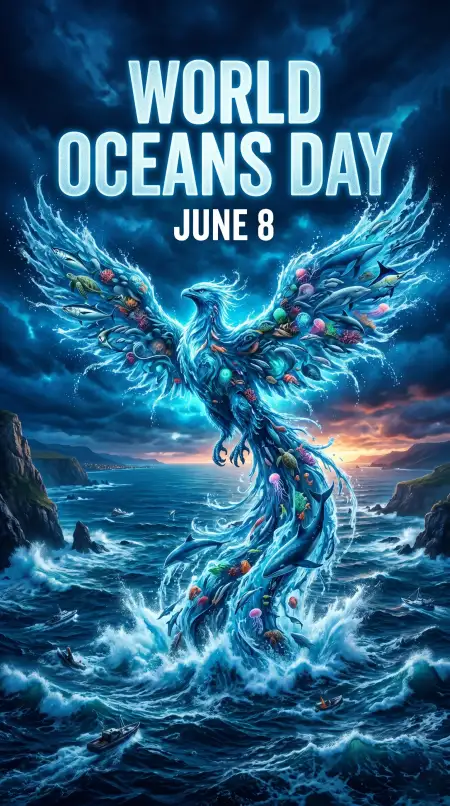 World Oceans Day Social Media Post For Climate Awareness - Free World Oceans Day Social Media Post Download