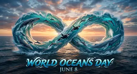 World Oceans Day Social Media Post With Ocean Background - Free World Oceans Day Social Media Post Download