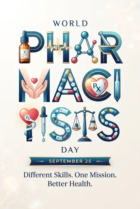 world pharmacists day 2026 creative poster - World Pharmacists Day 2026