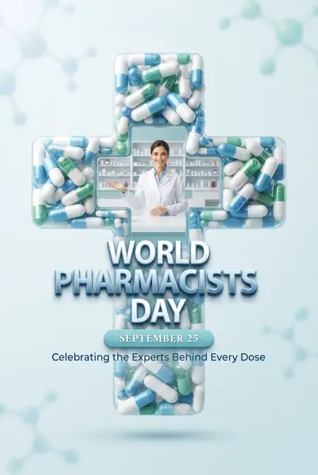 world pharmacists day pharmacy counter poster - World Pharmacists Day 2026