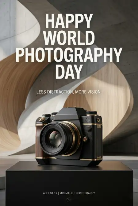 Free World Photography Day 2026 Camera Poster Image Download