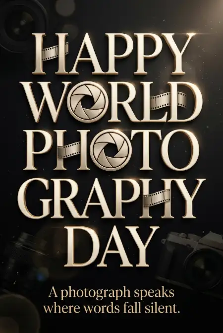 Free World Photography Day 2026 Creative Typography Poster Image Download