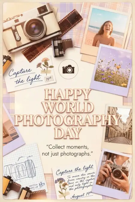 Free World Photography Day 2026 Photography Illustration Image Download
