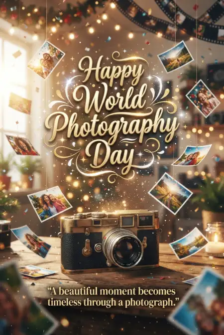 Free World Photography Day 2026 Photography Lovers Wishes Image Download