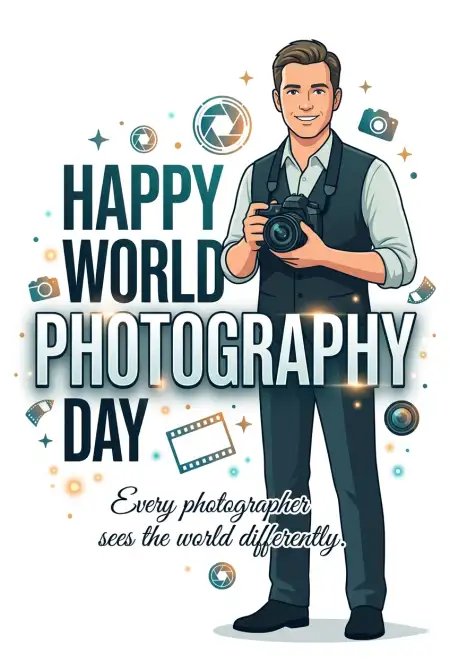 world photography day 2026 vector illustration