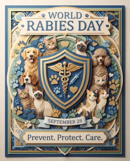 world rabies day dog and cat vaccination poster