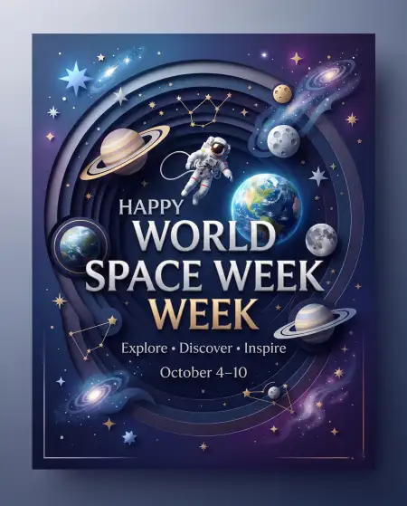 world space week greeting card - World Space Week 2026