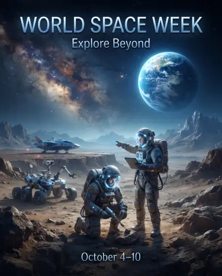 world space week planet background - World Space Week 2026