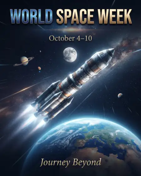 world space week science poster - World Space Week 2026