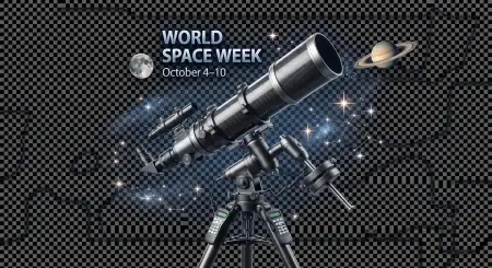 world space week telescope png - World Space Week 2026
