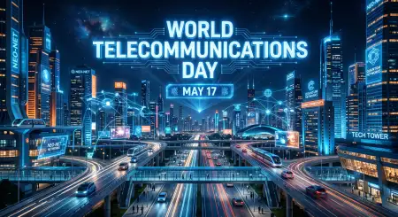 World Telecommunications Day 2026 Technology Background - Free World Telecommunications Day Download