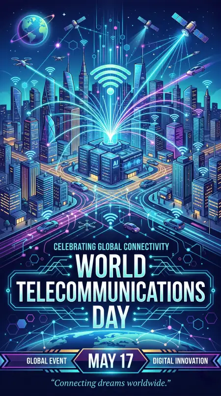 World Telecommunications Day 2026 Telecom Communication Poster - Free World Telecommunications Day Download