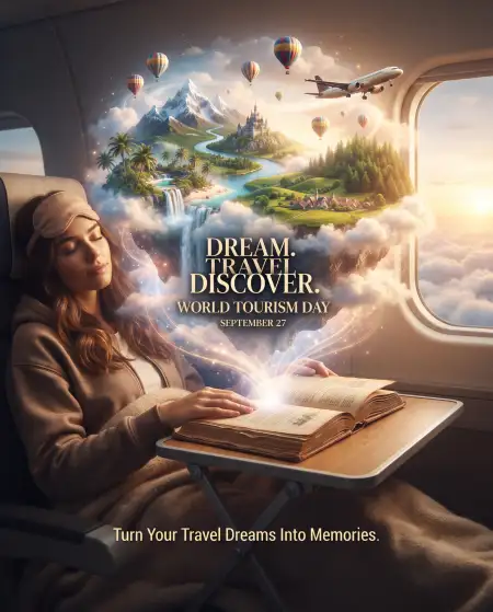 world tourism day creative background 2026