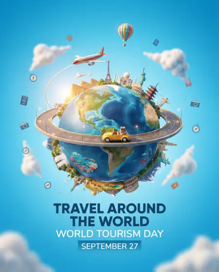 world tourism day flat design 2026 - World Wetlands Day Flat Design