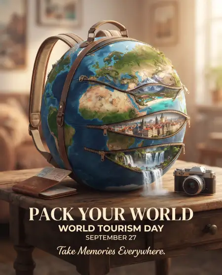 world tourism day globe vector 2026 - World Vegetarian Day 2026 Vector