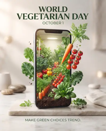 world vegetarian day 2026 social media post