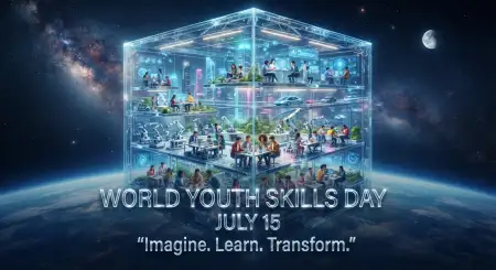 World Youth Skills Day 2026 3d Text Banner - Free World Youth Skills Day 2026 Banner Download