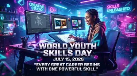 World Youth Skills Day 2026 Cinematic Banner - Free World Youth Skills Day 2026 Banner Download
