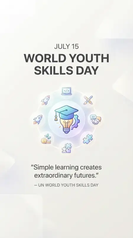 World Youth Skills Day 2026 Educational Poster - Free World Youth Skills Day 2026 Poster Download