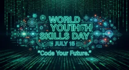World Youth Skills Day 2026 Flat Design Banner - Free World Youth Skills Day 2026 Banner Download