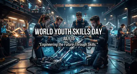 World Youth Skills Day 2026 Futuristic Banner - Free World Youth Skills Day 2026 Banner Download
