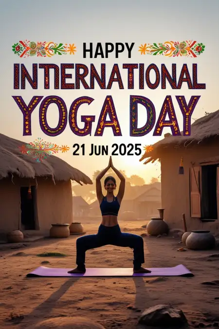 Yoga Day 2025 Inspirational Wishes Image - Free Yoga Day Wishes Download