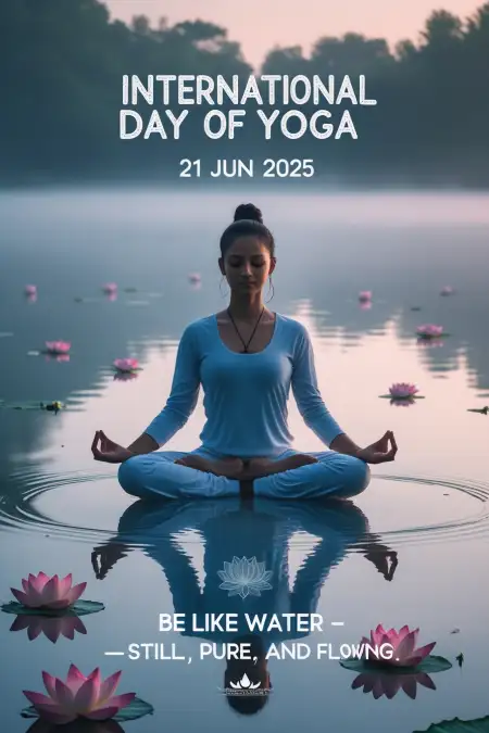 Yoga Day Beautiful Image With Sanskrit Slogan - Free Yoga Day Wishes Download