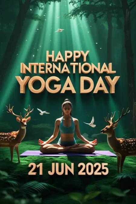 Yoga Day Beautiful Wishes Image For Social Media - Free Yoga Day Wishes Download