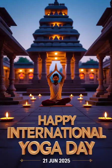 Yoga Day Celebration Image With Wishes Text - Free Yoga Day Wishes Download