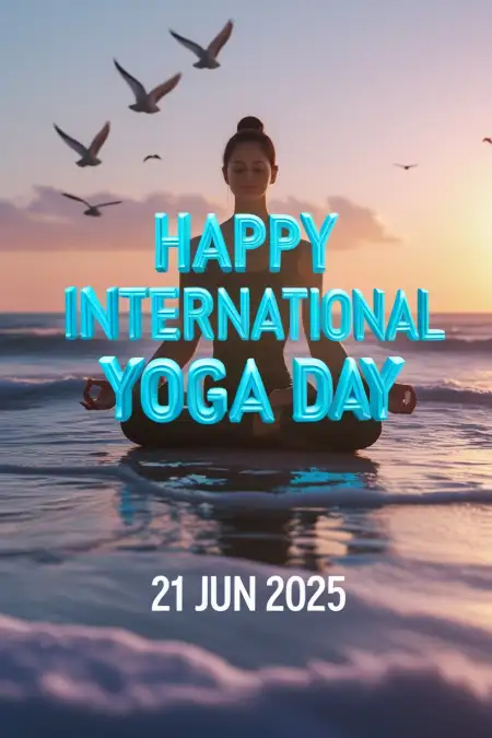 Yoga Day Image For Kids With Happy Wishes - Free Yoga Day Wishes Download