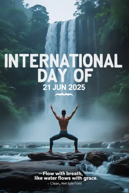 Yoga Day Image With Tricolor And Message - Free Yoga Day Wishes Download