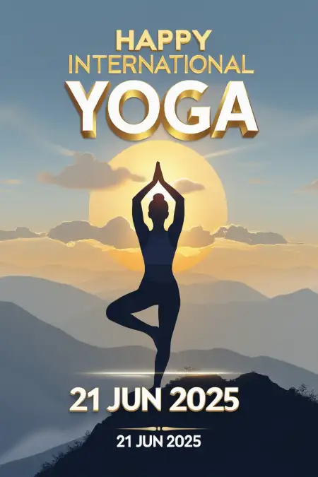 Yoga Day Poster Image With Hindi Shayari - Free Hindi Shayari Download