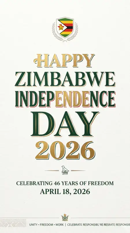 Free Zimbabwe Independence Day 2026 Greeting Card Text Background Image Download
