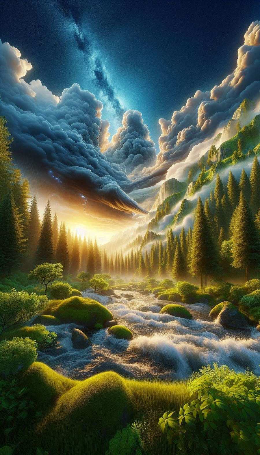 3d Nature Wallpaper Showcasing Mountain Ranges And Starry Skies - Royalty Free Nature Wallpaper 3d Image | Pngmagic Free Download 3d Nature Wallpaper Showcasing Mountain Ranges And Starry Skies - High Quality Nature Wallpaper 3d Background