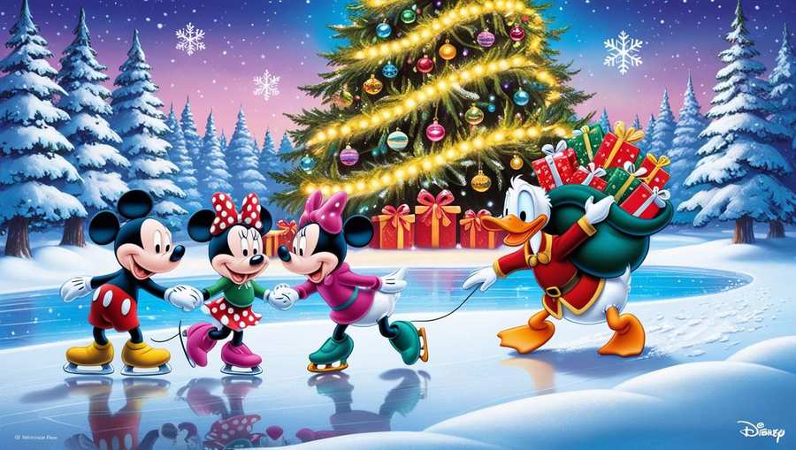 Animated Disney Christmas Wallpaper With Snowflakes - Royalty Free Disney Christmas Wallpaper Image | Pngmagic Free Download Animated Disney Christmas Wallpaper With Snowflakes - High Quality Disney Christmas Wallpaper Background