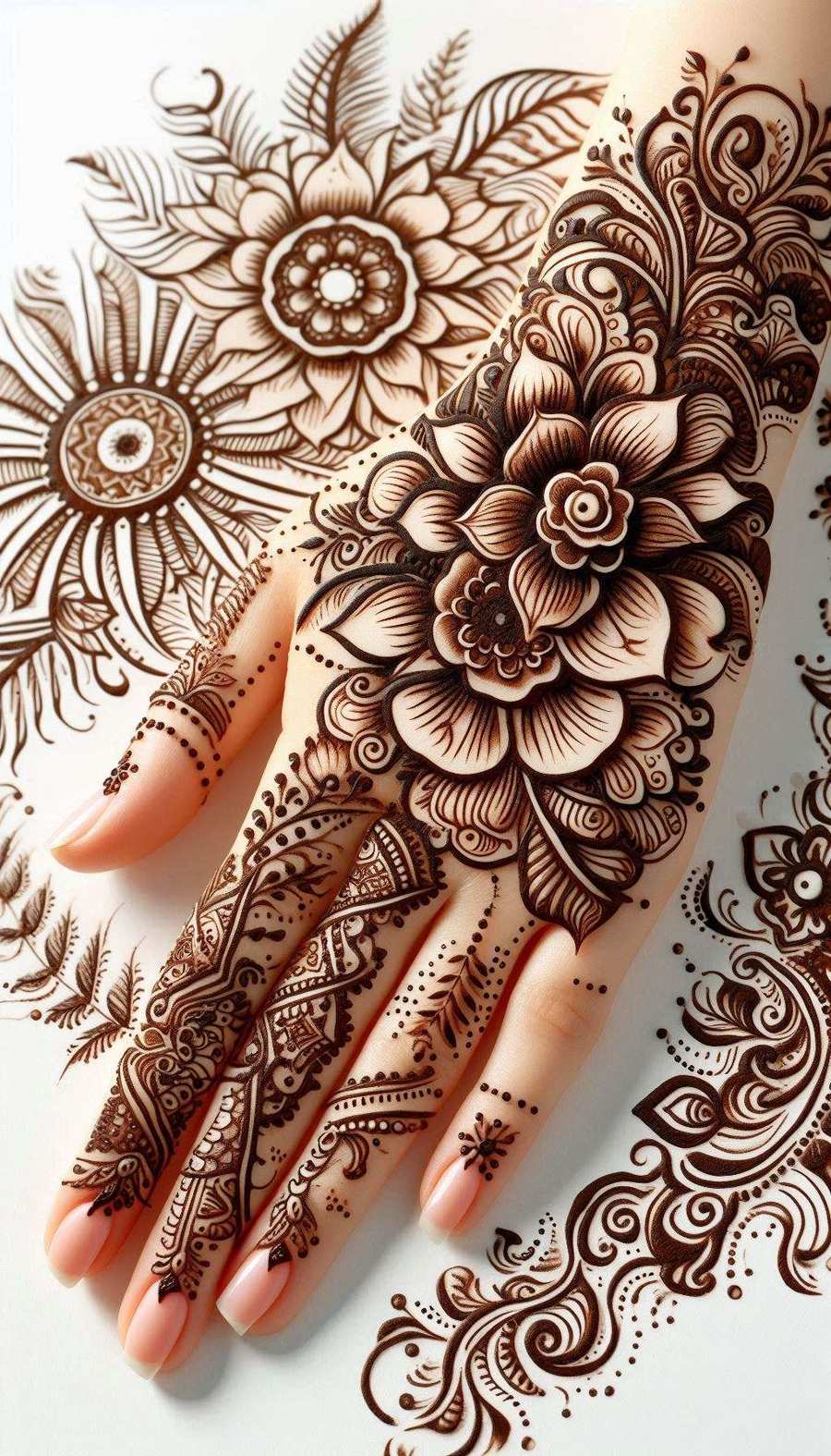 Arabic Mehndi Design With Floral Patterns - Royalty Free Mehndi Design Image | Pngmagic Free Download Arabic Mehndi Design With Floral Patterns - High Quality Mehndi Design Background