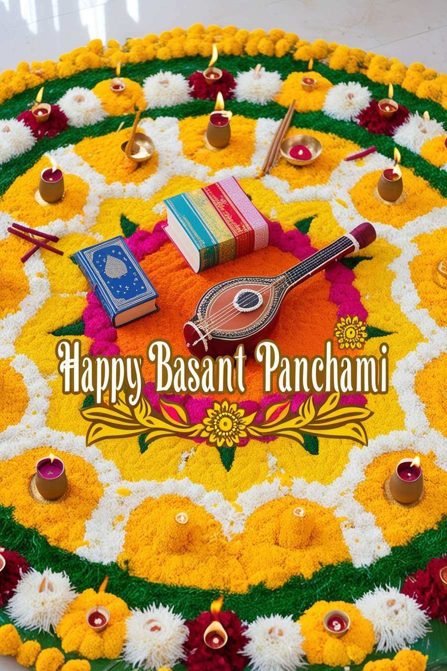 Free Download Basant Panchami Festival Instagram Post Template - High Quality Happy Basant Panchami Background