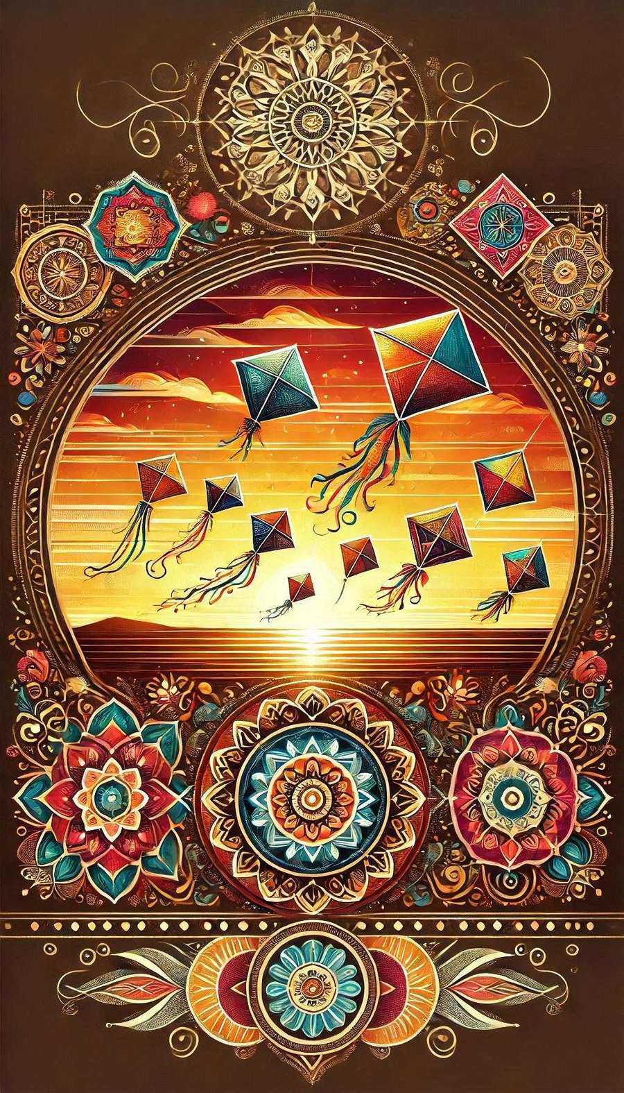 Beautiful Makar Sankranti Wallpaper With Sun And Kites - Royalty Free Makar Sankranti Wallpaper Image | Pngmagic Free Download Beautiful Makar Sankranti Wallpaper With Sun And Kites - High Quality Makar Sankranti Wallpaper Background