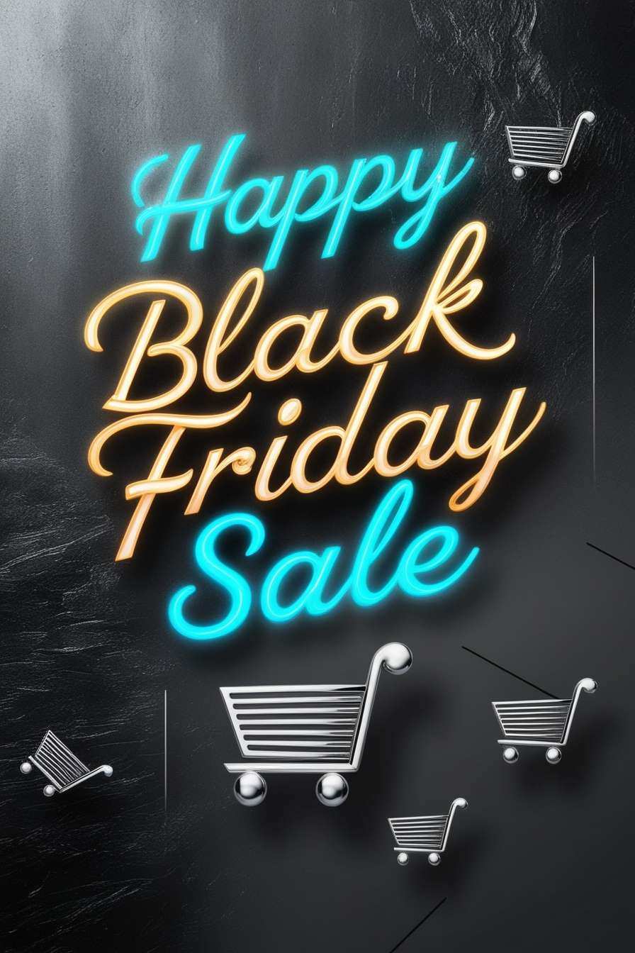 Black Friday Glowing Blue Font Poster - Royalty Free Happy Black Friday Sale Image | Pngmagic Free Download Black Friday Glowing Blue Font Poster - High Quality Happy Black Friday Sale Background